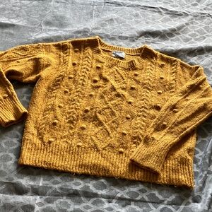 Old Navy Mustard Cable Knit Sweater